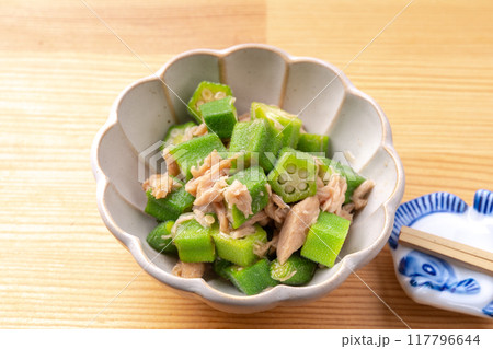 オクラのめんつゆ和え オクラのめんつゆ和え 117796644