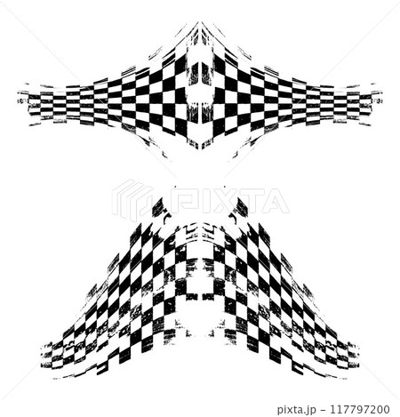Grunge checkered race flags 117797200