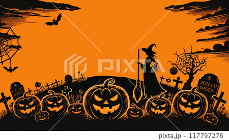 ハロウィンのシルエット 117797276