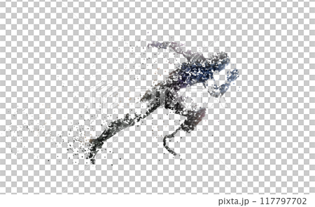 殘障短跑運動員剪影 117797702