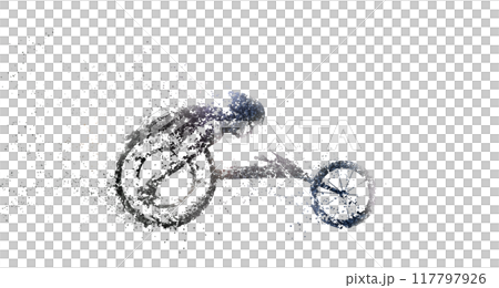 Pointillism style silhouette of a wheelchair runner 117797926