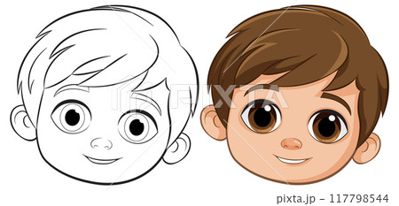Smiling Boy Character Illustration 117798544