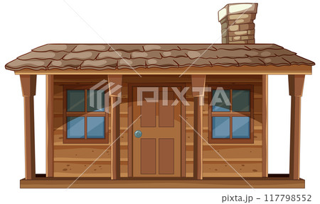 Cozy Wooden Cabin Illustration 117798552