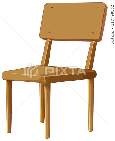 Simple Wooden Chair Illustration Simple Wooden Chair Illustration 117798582
