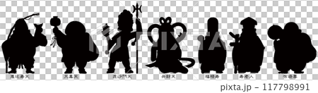 簡單可愛的七福神剪影套裝 簡單可愛的七福神剪影套裝 117798991