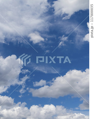 真夏の青空と雲の風景 117800035
