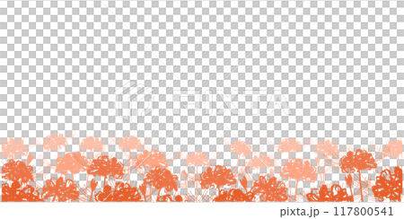 彼岸花剪影框 ④ 朱紅色 117800541