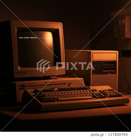 【AI生成】オールドコンピュータ（古いPC）196003 117800764