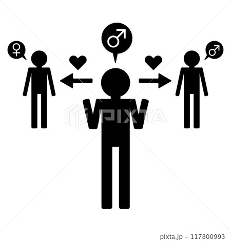 男性のバイセクシャルのシンプルアイコン 男性のバイセクシャルのシンプルアイコン 117800993