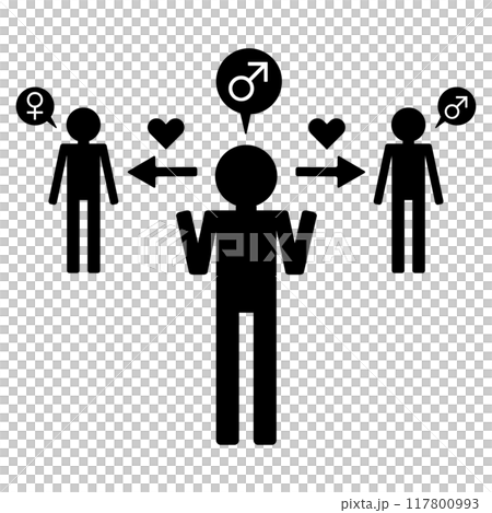 男性のバイセクシャルのシンプルアイコン 男性のバイセクシャルのシンプルアイコン 117800993