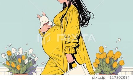 妊娠している若い女性