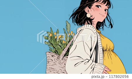 妊娠している若い女性