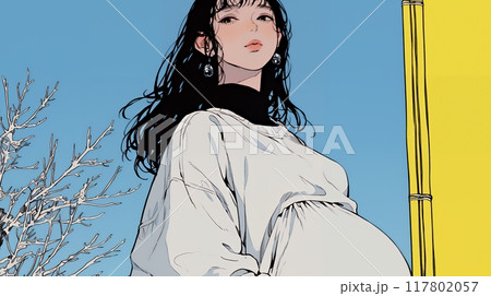妊娠している若い女性