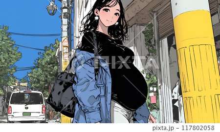 妊娠している若い女性