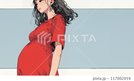 妊娠している若い女性