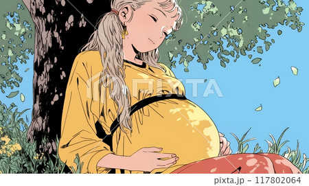 妊娠している若い女性