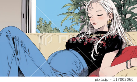 妊娠している若い女性