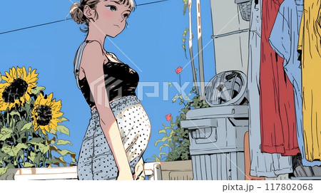 妊娠している若い女性