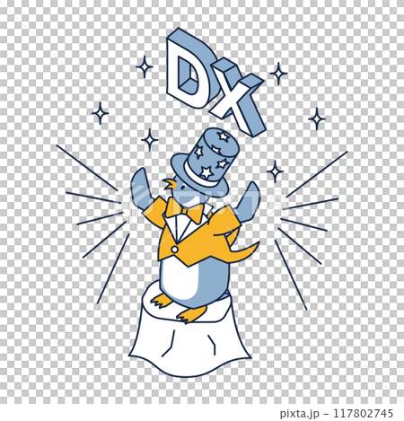 ビジネスをDX化するマジシャンペンギンのアイソメのアイソメ ビジネスをDX化するマジシャンペンギンのアイソメのアイソメ 117802745