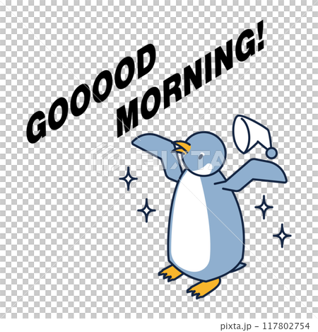 企鵝從舒適的睡眠中醒來的等距圖 企鵝從舒適的睡眠中醒來的等距圖 117802754