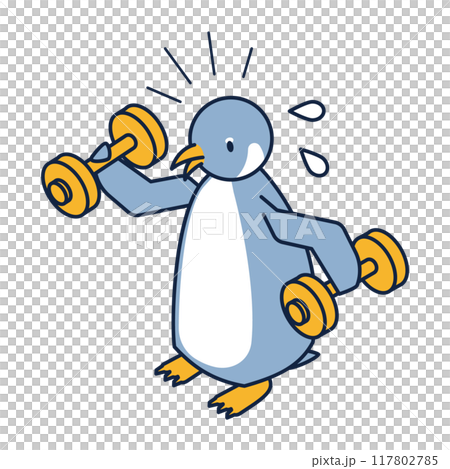 為健康努力工作的企鵝的等距 為健康努力工作的企鵝的等距 117802785