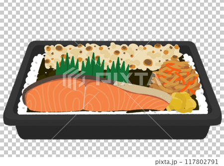 鮭弁当のイラスト 鮭弁当のイラスト 117802791
