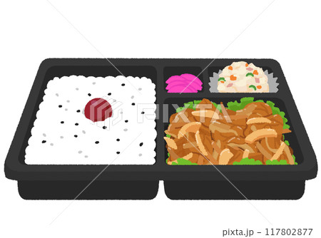 生姜焼き弁当のイラスト 生姜焼き弁当のイラスト 117802877