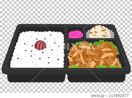生姜焼き弁当のイラスト 生姜焼き弁当のイラスト 117802877