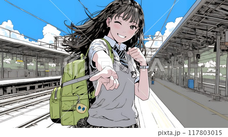 ウィンクしている女性