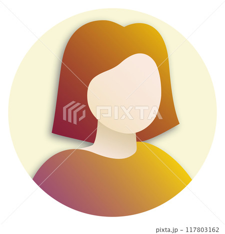 orange woman profile icon 117803162