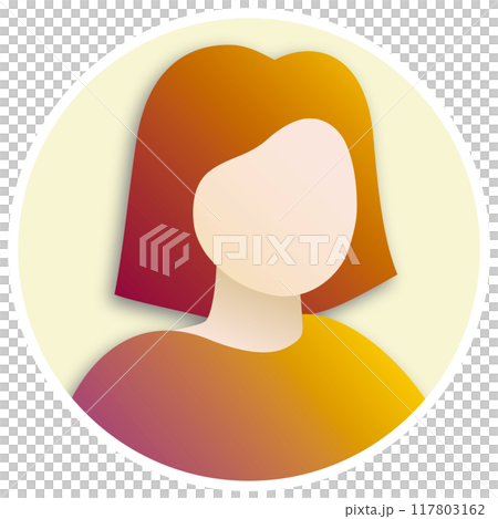 orange woman profile icon 117803162