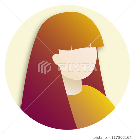 orange woman profile icon 117803164