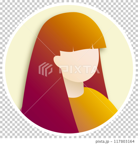 orange woman profile icon 117803164