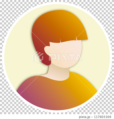 orange woman profile icon orange woman profile icon 117803169