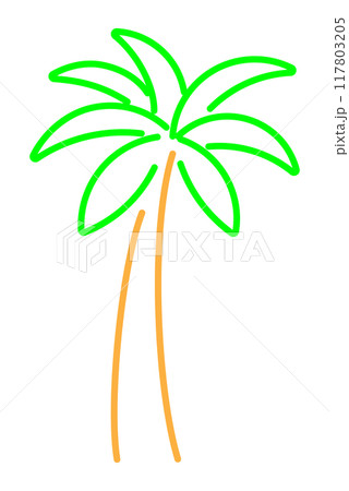 Neon color outline palm tree Neon color outline palm tree 117803205