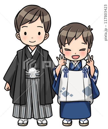 七五三の子どもたち（兄弟） 117803423