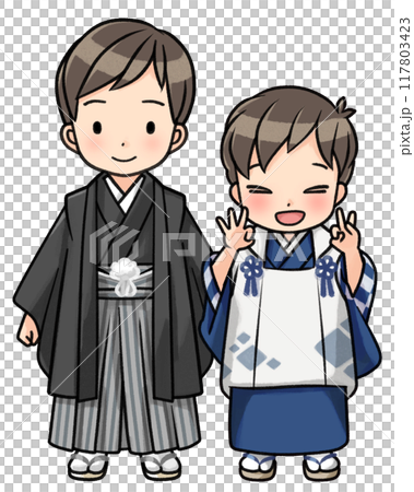 七五三の子どもたち（兄弟） 117803423