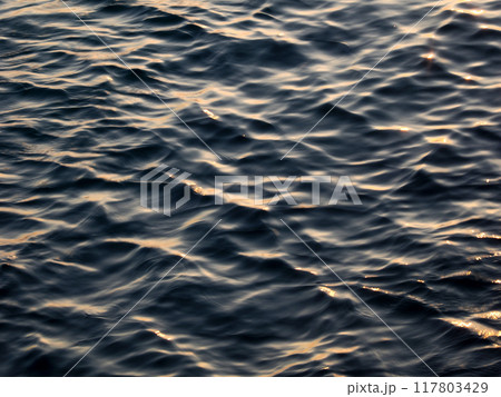 夕暮れの海面 117803429