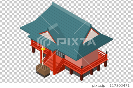 アイソメトリックイラスト:神社 アイソメトリックイラスト:神社 117803471