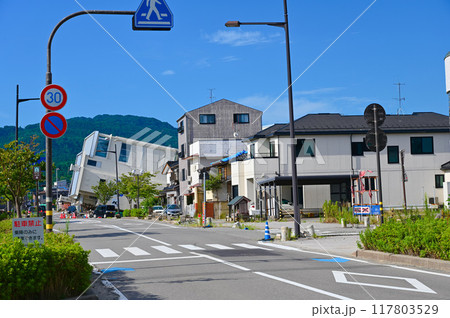 能登半島地震　倒壊したビル　山形屋小路　輪島市 117803529