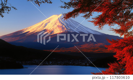 富士山と紅葉 富士山と紅葉 117803610