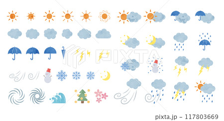 天気の水彩風ベクターイラスト 117803669