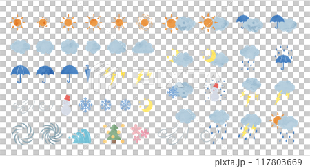 天気の水彩風ベクターイラスト 117803669