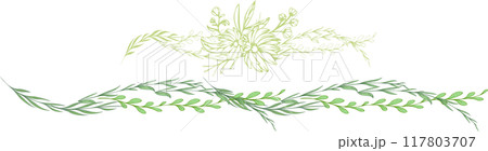 花と植物のラインのイラスト素材 117803707