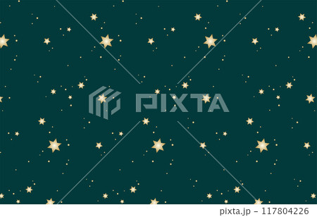 シームレスな星柄の背景イラスト素材 ベクター パターン柄 金色 クリスマス シームレスな星柄の背景イラスト素材 ベクター パターン柄 金色 クリスマス 117804226