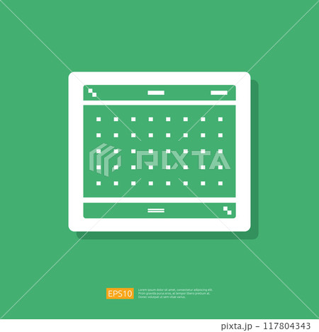 Spreadsheet icon flat illustration. Financial accounting report concept. office things for planning and accounting, analysis, audit, project management, marketing, research vector 117804343