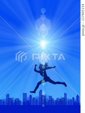 ジャンプする女性 117805154