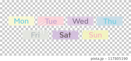 Days of the week word. 7 days for sticker, planner, schedule and tape Days of the week word. 7 days for sticker, planner, schedule and tape 117805190