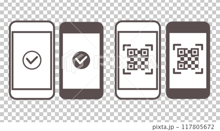 スマホでキャッシュレス決済をするイラスト 117805672