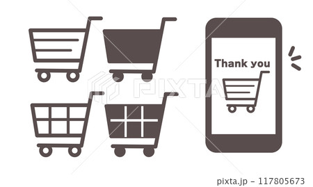 ショッピングカートのシンプルなアイコン 117805673